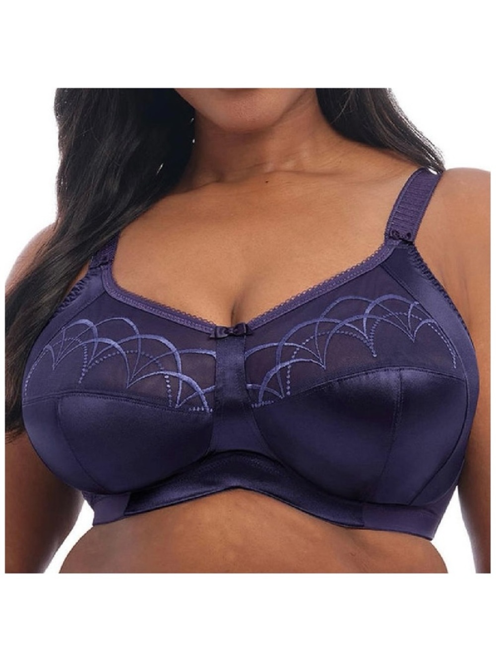 ELOMI Cate Side Support Wireless Bra Size 46G UK / 46I US, Ink/Dark Blue EL4033
